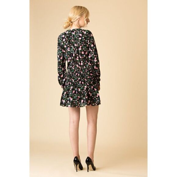Veronica Beard Naomi Floral Silk Long Sleeve Mini Dress - Picture 2 of 13